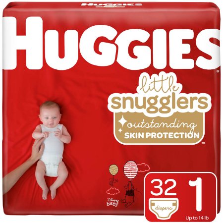 Huggies Little Snugglers - Unisex Baby Diaper Size 1 Disposable Moderate Absorbency - 34717