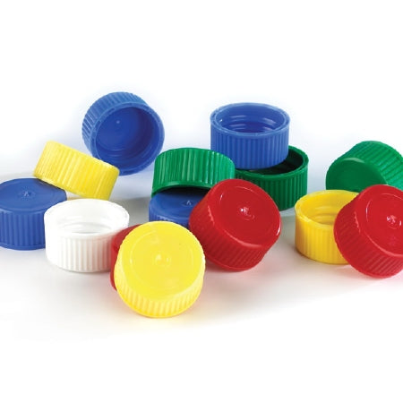 Globe Scientific Globe Scientific Tube Closure Polyethylene Screw Cap Yellow For 5 mL and 10 mL Transport Tubes NonSterile - 6123Y