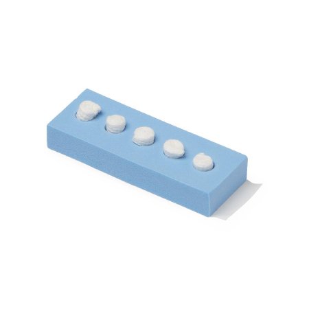 Medline - Surgical Dissector Sponge X-Ray Detectable Cotton 9/16 X 1/4 Inch 5 Count Foam Count Holder Sterile - MDS73512