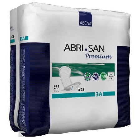Abena North America Abri-San Premium Bladder Control Pad 15 Inch Length Light Absorbency Fluff / Polymer Level 3A Unisex Disposable - 9267