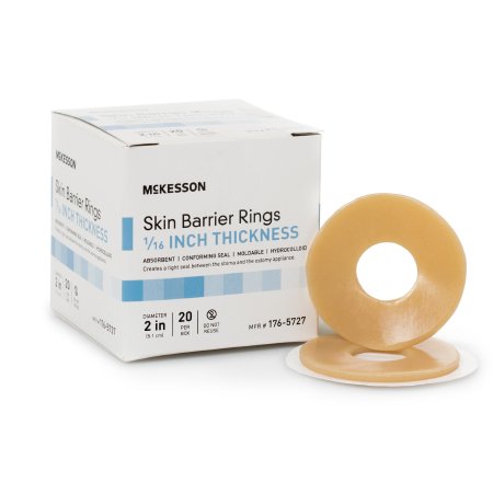 McKesson - Skin Barrier Ring Moldable, Standard Wear Adhesive without Tape Without Flange Universal System Hydrocolloid 2 Inch Diameter X 1/16 Inch Thickness - 176-5727