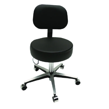 The Brewer Company Century Series Exam Stool Adjustable Contoured, Backrest Pneumatic Height Adjustment 2 Inch Dual Wheel Casters Nearly Black - 11001B-PH64-CAL 133