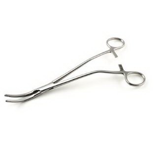 Sklar Z-Type - Hysterectomy Forceps 14 Inch Length OR Grade Stainless Steel NonSterile Ratchet Lock Offset, Finger Ring Handle Straight Blunt, Serrated - 90-2801