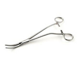 Sklar Sklar Z-Type Hysterectomy Forceps 14 Inch Premium OR Grade Stainless Steel NonSterile Ratchet Lock Offset, Finger Ring Handle Curved Blunt, Serrated - 90-2803