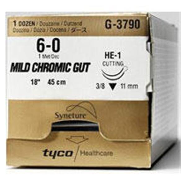 Medtronic MITG-Covidien Suture 6-0 Chromic Gut P-21 Surgigut Undyed 18" Monofilament 12/Pk - SG1816G