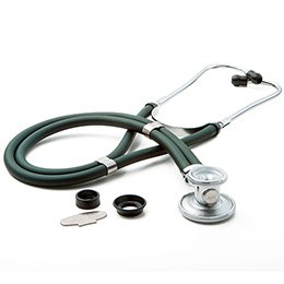 McKesson - Sprague Stethoscope Green 2-Tube 22 Inch Tube Double-Sided Chestpiece - 641DGMM