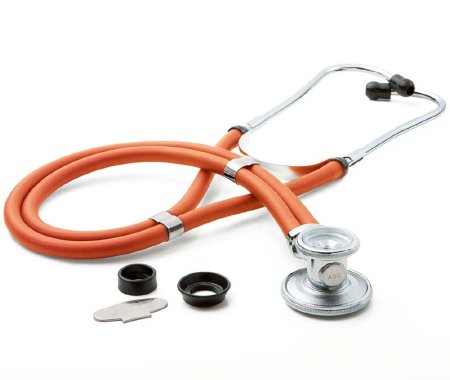 McKesson McKesson Sprague Rappaport Stethoscope Neon Orange 2-Tube 22 Inch Tube Double Sided Chestpiece - 641NO