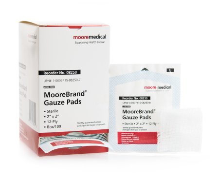 McKesson McKesson Gauze Sponge Cotton 12-Ply 2 X 2 Inch Square Sterile - 16-4221