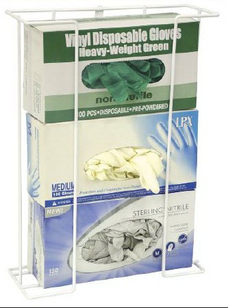 Omnimed Glove Box Holder Horizontal or Vertical Mount 3-Box White 4-1/2 X 11-1/2 X 16 Inch Aluminum - 305375-1
