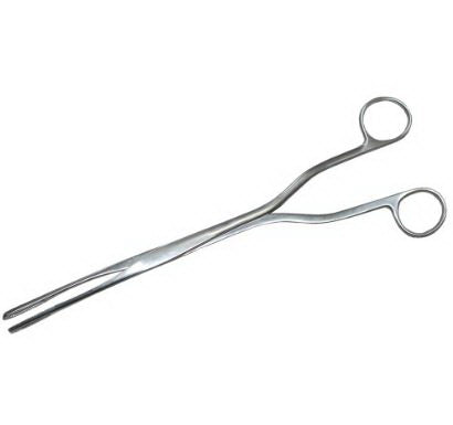 MedGyn - Ovum Forceps Hern-Van-Lyth 9-1/2 Inch Length Surgical Grade Stainless Steel NonSterile NonLocking Finger Ring Handle Curved 9 mm Jaws with Fine Teeth - 031166
