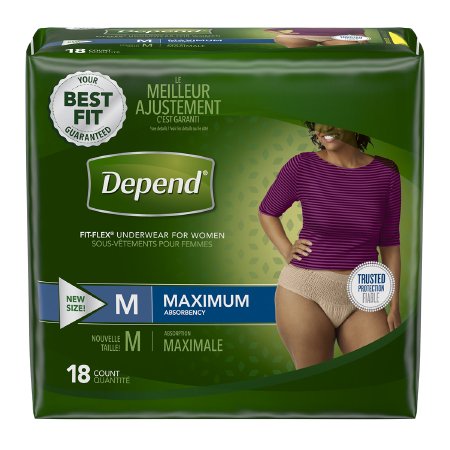 Kimberly Clark Depend FIT-FLEX Adult Absorbent Underwear Pull On Medium Disposable Heavy Absorbency - 47932