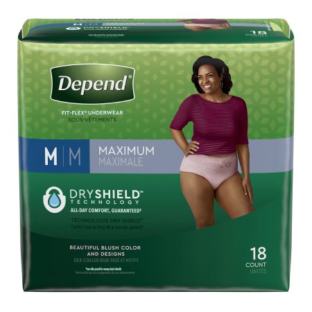Depend FIT-FLEX - Female Adult Absorbent Underwear Pull On with Tear Away Seams Medium Disposable Heavy Absorbency - 47932