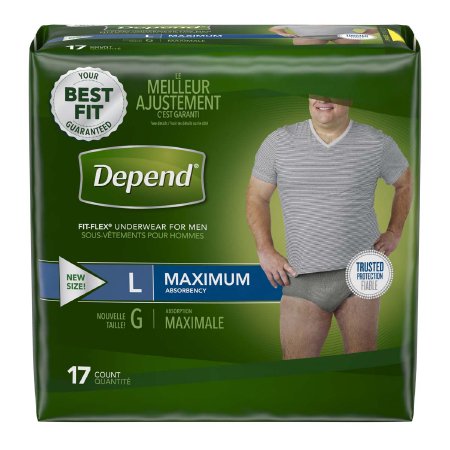 Kimberly Clark Depend FIT-FLEX Adult Absorbent Underwear Pull On Large Disposable Heavy Absorbency - 48124
