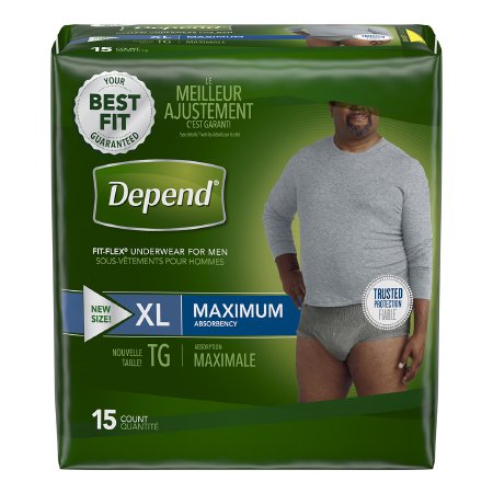 Kimberly Clark Depend FIT-FLEX Adult Absorbent Underwear Pull On X-Large Disposable Heavy Absorbency - 43586