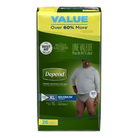 Kimberly Clark Depend FIT-FLEX Adult Absorbent Underwear Pull On X-Large Disposable Heavy Absorbency - 43586