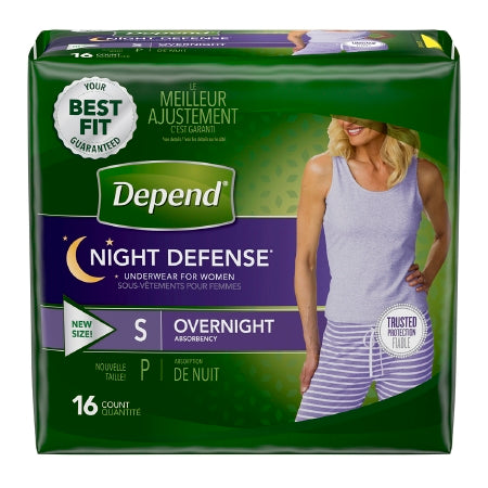 Kimberly Clark Depend Night Defense Adult Absorbent Underwear Pull On Small Disposable Heavy Absorbency - 47917