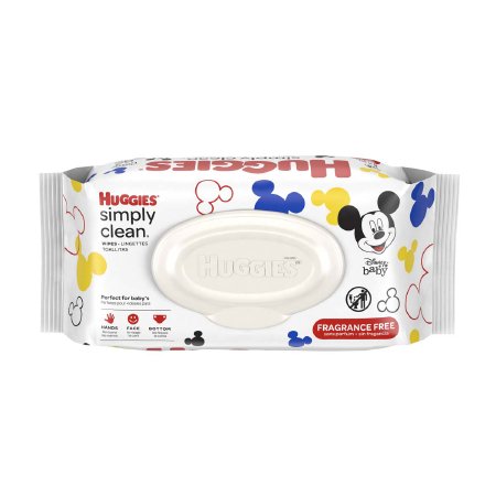 Kimberly Clark Huggies Simply Clean Baby Wipe Soft Pack Water / Caprylyl Glycol / Aloe / Vitamin E Unscented 64 Count - 48750
