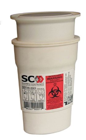 Allison Medical - Insulin Syringe Chopper Container 2 W X 1 D X 5 H Inch White Base / White Lid Vertical Entry - 86227000015