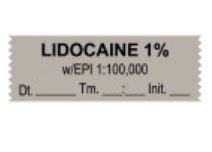 UAL - Drug Label Anesthesia Label Lidocaine 1% w/EPI 1:00 Gray 1/2 X 1 Inch - ULTJ12019-D