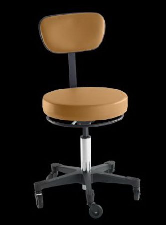 5300 Series - Exam Stool Tilting Adjustable Back Pneumatic Height Adjustment 5 Rugged 2-1/2 Inch Hard Rubber Casters Almond - 5346-101