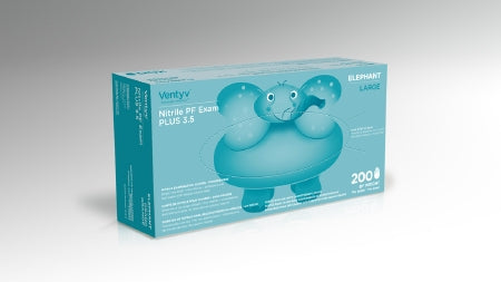 Ventyv Ventyv Plus 3.5 ELEPHANT Exam Glove Large NonSterile Nitrile Standard Cuff Length Textured Fingertips Violet Blue Chemo Tested - 10336101
