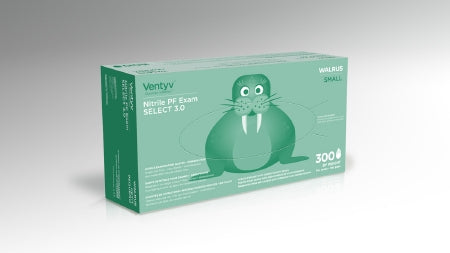 Ventyv Ventyv Select 3.0 WALRUS Exam Glove Small NonSterile Nitrile Standard Cuff Length Textured Fingertips Cobalt Blue Chemo Tested - 10346102