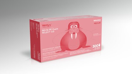 Ventyv Ventyv Select 3.0 WALRUS Exam Glove Medium NonSterile Nitrile Standard Cuff Length Textured Fingertips Cobalt Blue Chemo Tested - 10347102