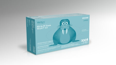 Ventyv Ventyv Select 3.0 WALRUS Exam Glove Large NonSterile Nitrile Standard Cuff Length Textured Fingertips Cobalt Blue Chemo Tested - 10348102