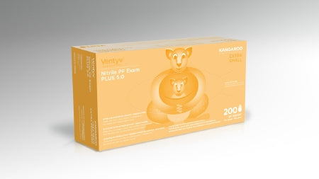 Ventyv Ventyv Plus 5.0 KANGAROO Exam Glove X-Small NonSterile Nitrile Standard Cuff Length Textured Fingertips Blue Chemo Tested - 10333103