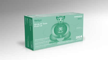 Ventyv Ventyv Plus 5.0 KANGAROO Exam Glove Small NonSterile Nitrile Standard Cuff Length Textured Fingertips Blue Chemo Tested - 10334103