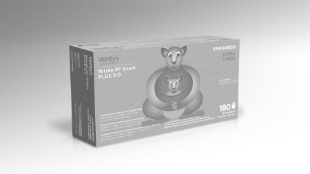 Ventyv Ventyv Plus 5.0 KANGAROO Exam Glove X-Large NonSterile Nitrile Standard Cuff Length Textured Fingertips Blue Chemo Tested - 10337103