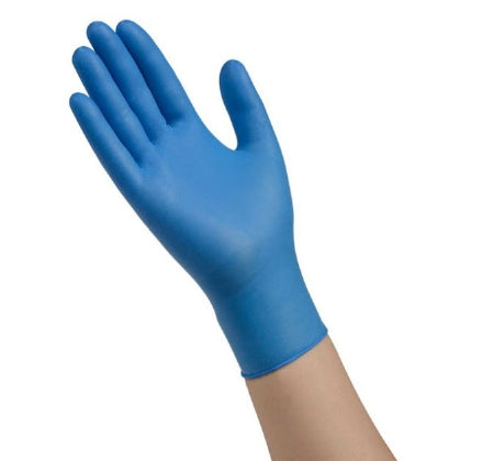 Cardinal Esteem Tru-Blu Stretchy Nitrile Exam Glove X-Small NonSterile Nitrile Standard Cuff Length Micro-Textured Blue Chemo Tested - 8895NB