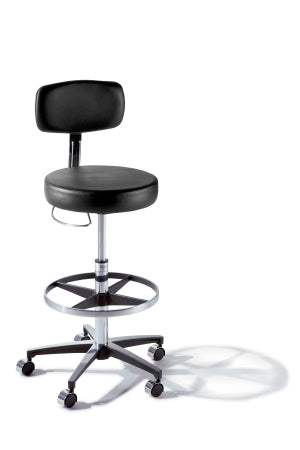 Ritter 277 Classic Series - Air Lift Stool Backrest Air Lift, Pneumatic Height Adjustment, Hand Controlled, 8 Inch Hand Ring 5 Casters Ultrafree Dark Linen - 277-001-866