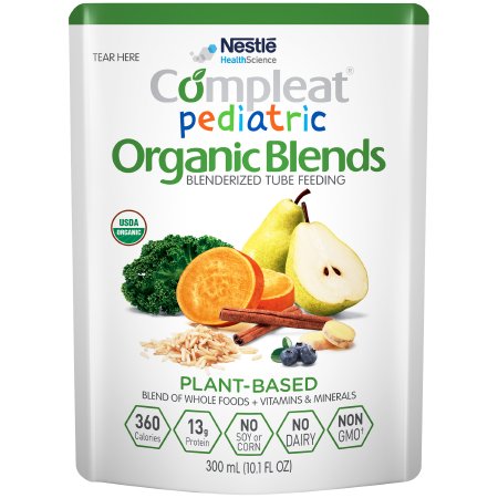 Nestle Healthcare Nutrition CompleatPediatric Organic Blends Pediatric Oral Supplement / Tube Feeding Formula Plant Blend Flavor 10.1 oz. Pouch Ready to Use - 43900136004
