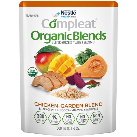 Nestle Healthcare Nutrition CompleatOrganic Blends Oral Supplement / Tube Feeding Formula Chicken-Garden Flavor 10.1 oz. Pouch Ready to Use - 43900689852