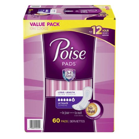 Kimberly Clark Poise Bladder Control Pad 15.9 Inch Length Heavy Absorbency Absorb-Loc One Size Fits Most Female Disposable - 33593
