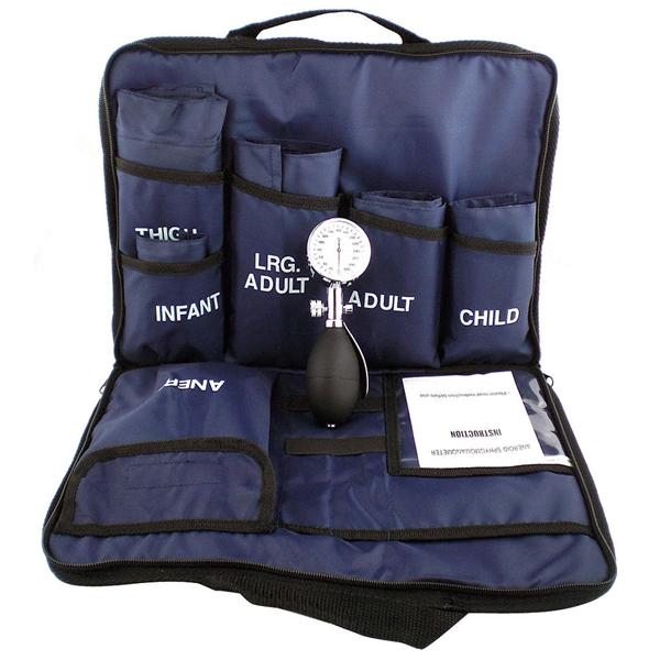 Medsource International Blood Pressure Kit Aneroid Medicuff 5 5 Sizes Arm/Thigh Navy Blue Ea - MS-MED5N