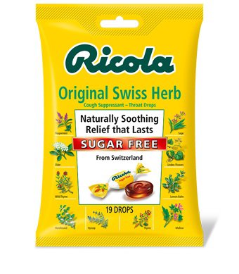 Ricola Sugar-Free - Cold and Cough Relief 4.8 mg Strength Lozenge 19 per Bag - 36602019209