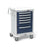 Waterloo Industries - Anesthesia Cart Aluminum 24.5 X 29 X 42 Inch Light Gray/Dark Blue 16.5 X 22 Inch, (4) 3 Inch, (1) 6 Inch, (1) 9 Inch Drawers - UTGSA-333369-DKB