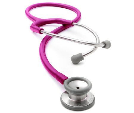 Adscope - Acoustic Stehoscope Pink 1-Tube 22 Inch Tube Double-Sided Chestpiece - 604MRS