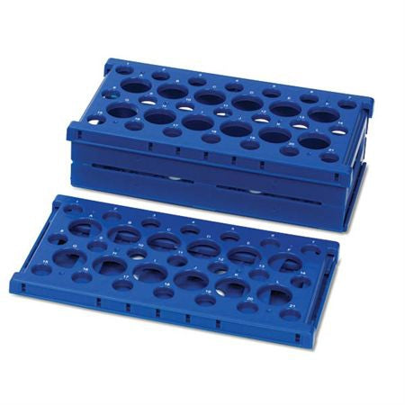 Market Lab - Expanding / Collapsing Rack Test Tube Rack 12 / 21 Place 15 / 50 mL Tube Size Blue - 13022-BL
