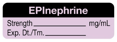 United Ad Label UAL Pre-Printed Label Anesthesia Label Epinephrine | Strength___________ mg/mL | Exp. Dt./Tm._________ Lavender 1/2 X 1-1/2 Inch - ULAL053