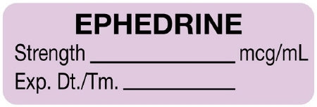 UAL - Drug Label Anesthesia Label Ephedrine Strength_mg/mL Exp Dt Tm Lavender 1/2 X 1-1/2 Inch - ULAL411