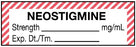 United Ad Label UAL Pre-Printed Label Anesthesia Label Neostigmine | Strength___________ mg/mL | Exp. Dt./Tm._________ Red 1/2 X 1-1/2 Inch - ULAL756