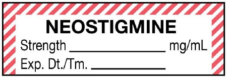 United Ad Label UAL Pre-Printed Label Anesthesia Label Neostigmine | Strength___________ mg/mL | Exp. Dt./Tm._________ Red 1/2 X 1-1/2 Inch - ULAL756