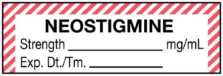 UAL - Drug Label Anesthesia Label Neostigmine Strength_mg/mL Exp Dt Tm_ Red / White 1/2 X 1-1/2 Inch - ULAL756