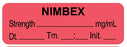 UAL - Drug Label Anesthesia Label Nimbex Stregth_mg/mL dt tm int_ Red 1/2 X 1-1/2 Inch - ULAL167-D
