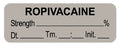 United Ad Label UAL Pre-Printed Label Anesthesia Label Ropivicaine | Strength___________ % | Dt.____ | Tm.____:___ | Init._____ Gray 1/2 X 1-1/2 Inch - ULAL1601-D