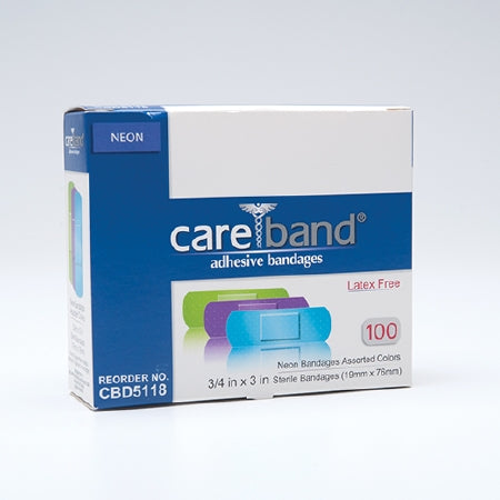 Careband - Adhesive Strip 3/4 X 3 Inch Plastic Rectangle Neon Sterile - CBD5118-012-000