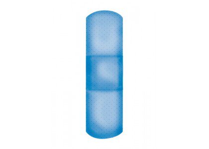 Dukal American White Cross First Aid Metal Detectable Adhesive Strip 1 X 3 Inch Plastic Rectangle Blue Sterile - 99915